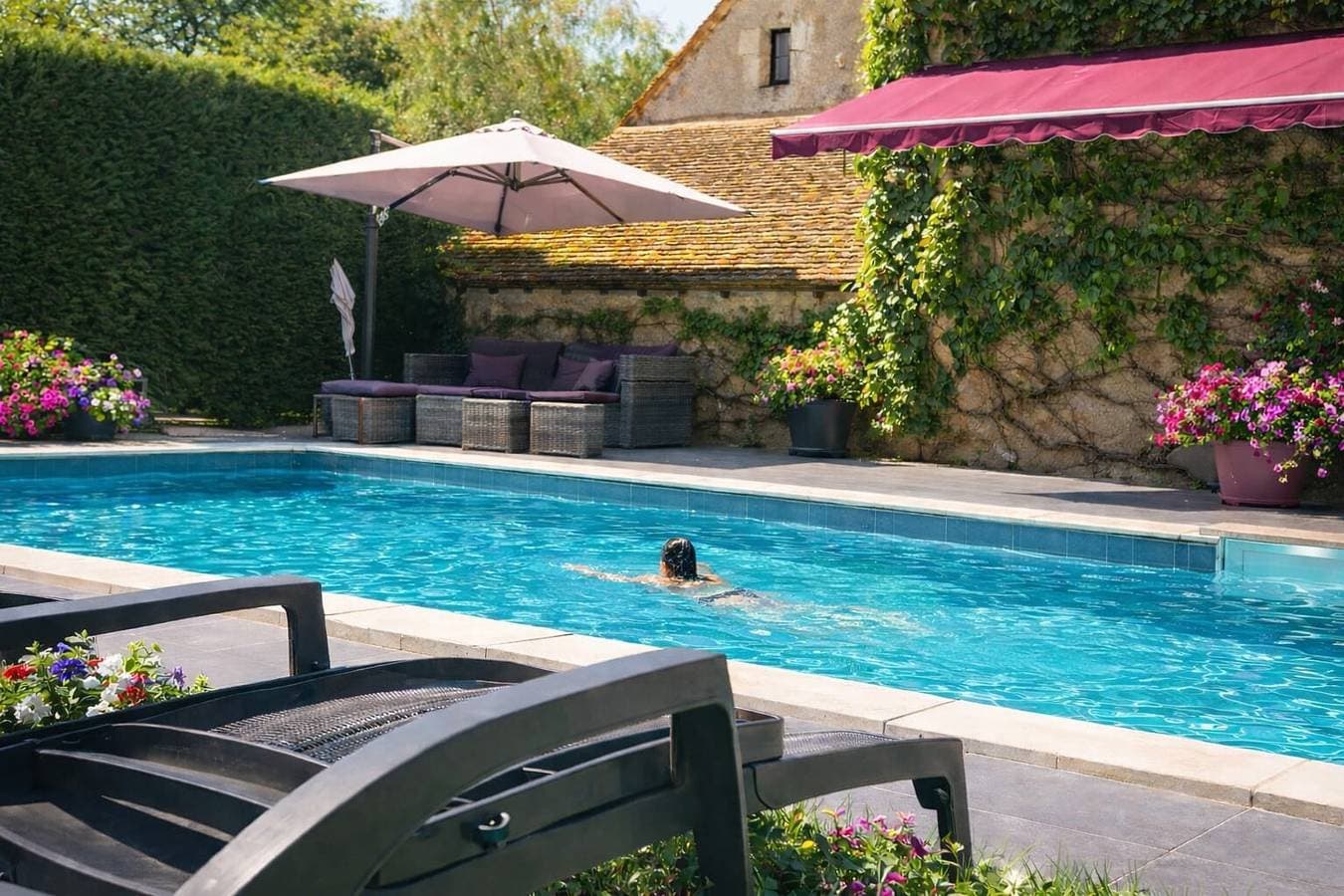 Foto 12 von 26: Bed & Breakfast 'Auberge Marcheroux Zimmer Nr. 4' mit Gemeinschaftsgarten und WLAN