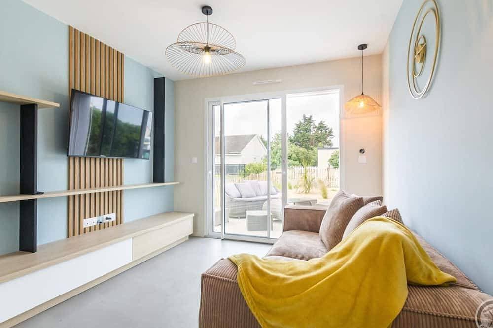 Foto 10 von 25: Moderne Ferienwohnung mit Garten, Terrasse, Nordisches Bad und in Strandnähe