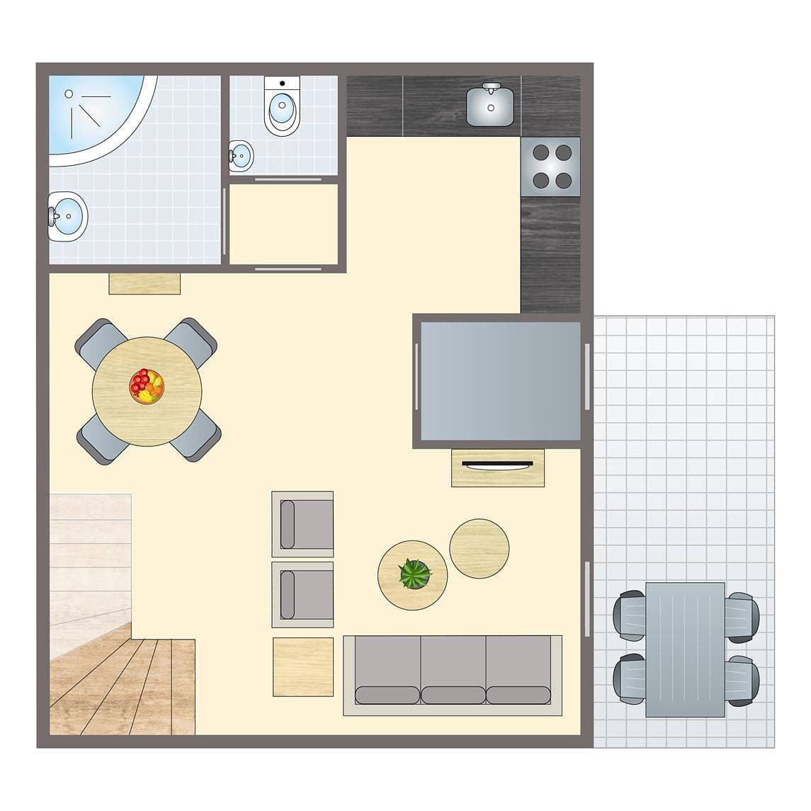 Foto 11 von 28: Bungalow für 4 Personen mit Terrasse