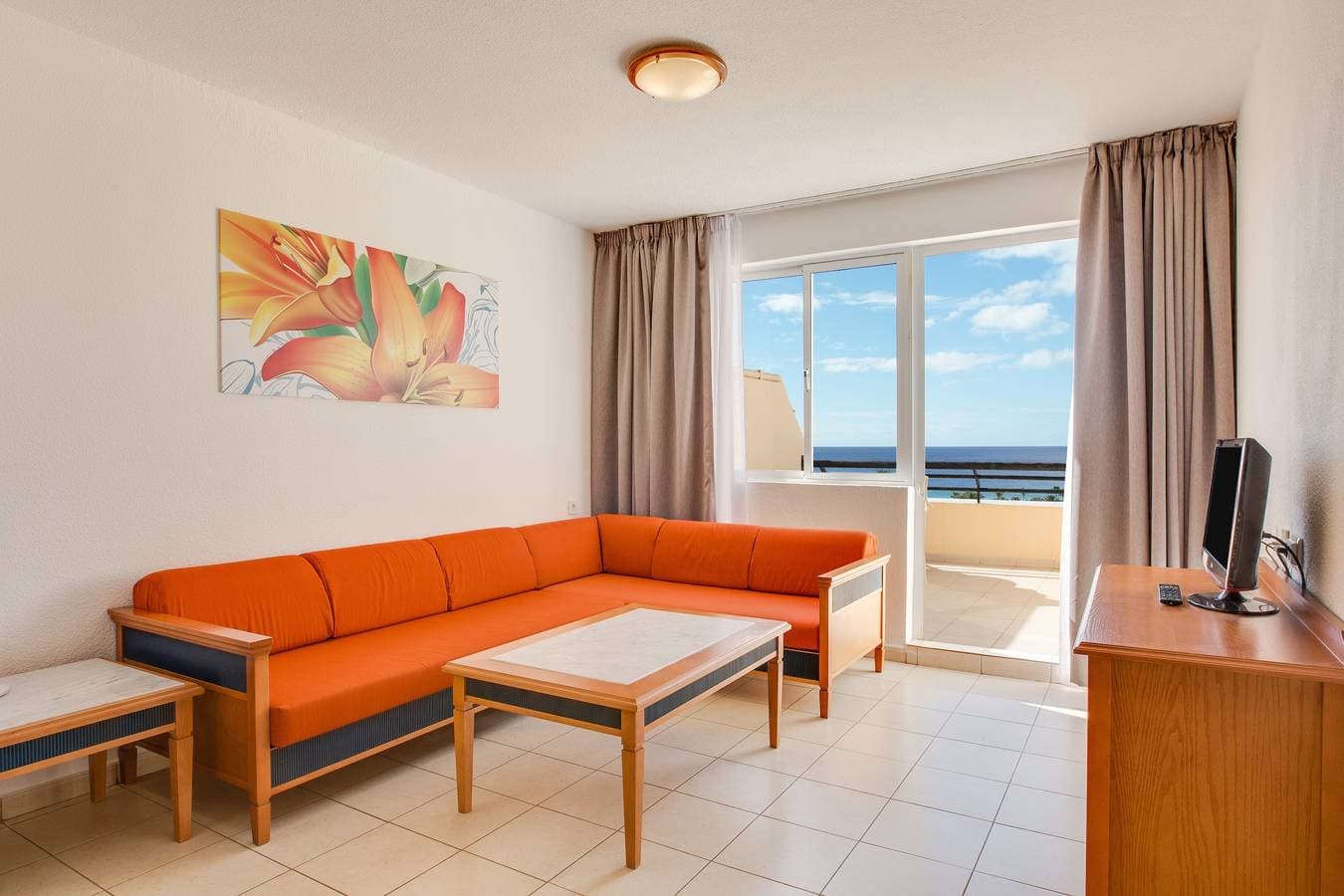 Palm Garden with sea views to the pools and beach 1