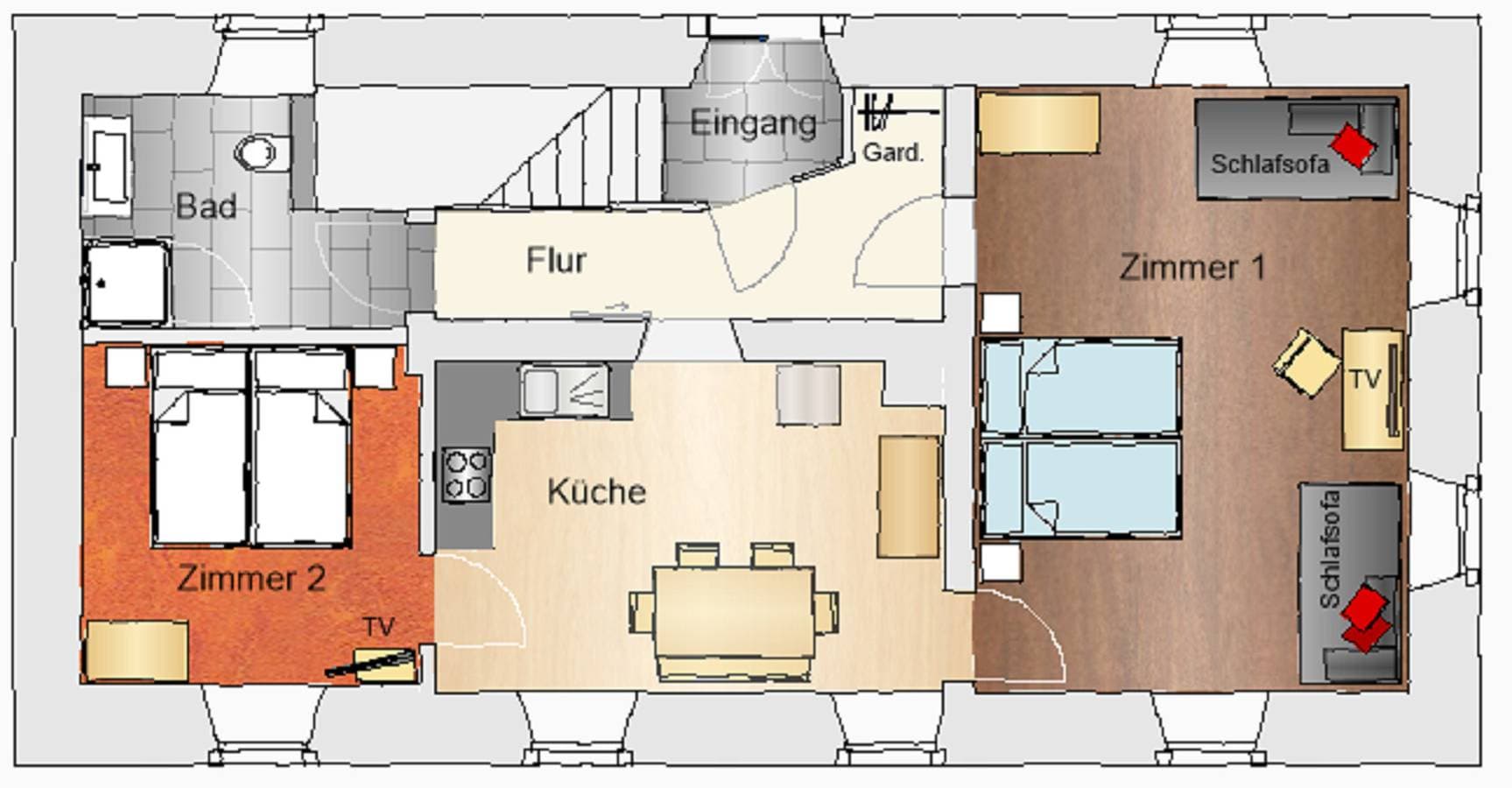 Foto 13 von 13: Landhausgarten Bunzmann - Ferienwohnung (Eg) im Landhausgarten