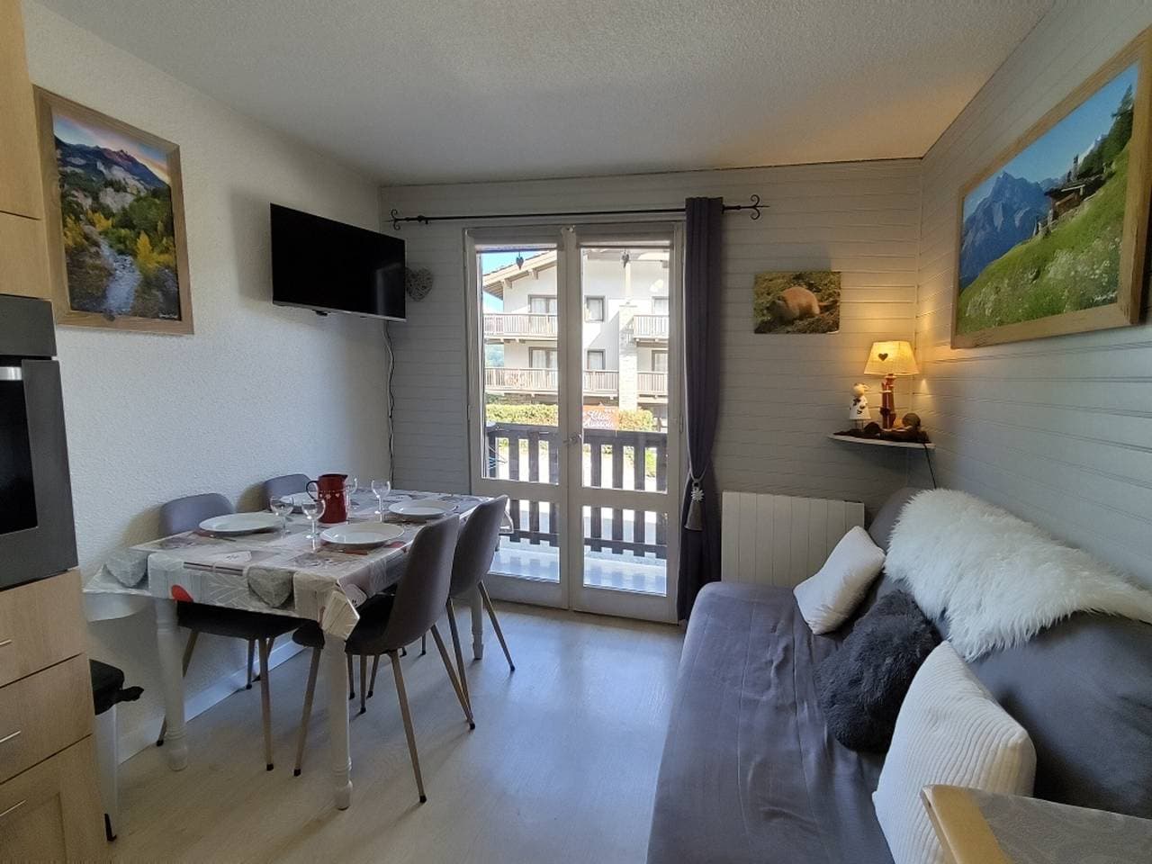 Foto 3 von 12: Studio Kabine 2/3 Pers mit großer Terrasse und Bergblick in Aussois