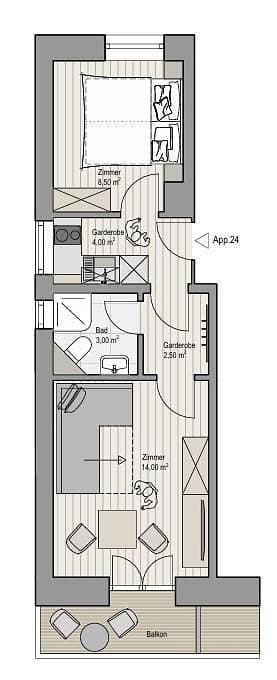 Foto 11 von 11: F1-Appartement 20 1-3 Nächte