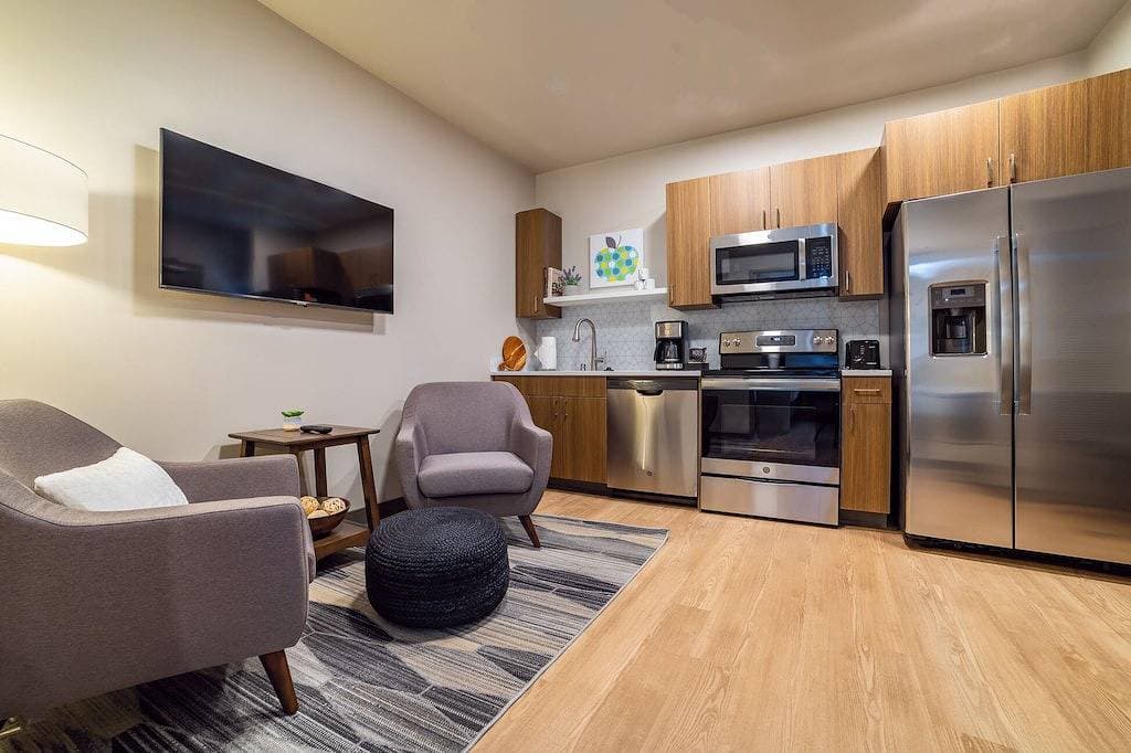 Foto 12 von 30: Ausdrucksvolle 1 Sz Flussufer-Park Reisewohnung