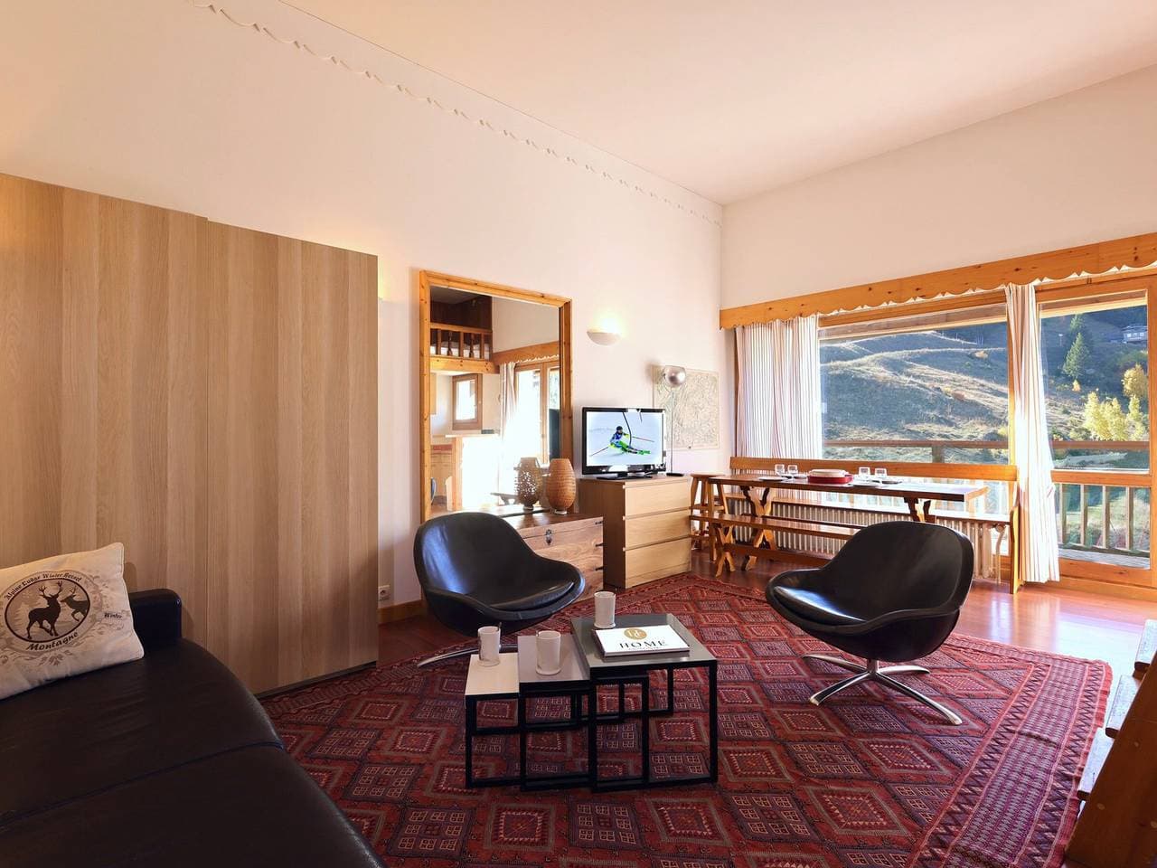 Studio in Courchevel 1650 direkt an der Piste - Terrasse mit Aussicht 1