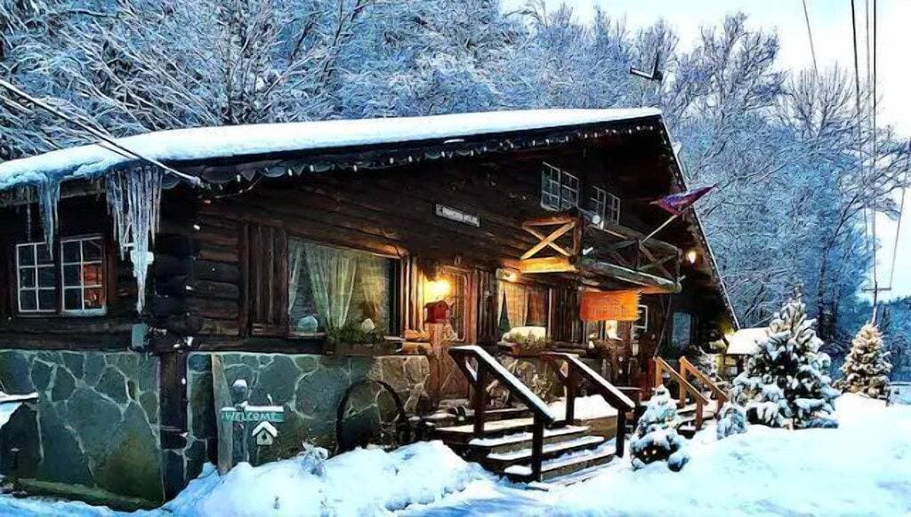 Foto 9 von 18: Rustic Log Cabin #6 - \"Fireside\"