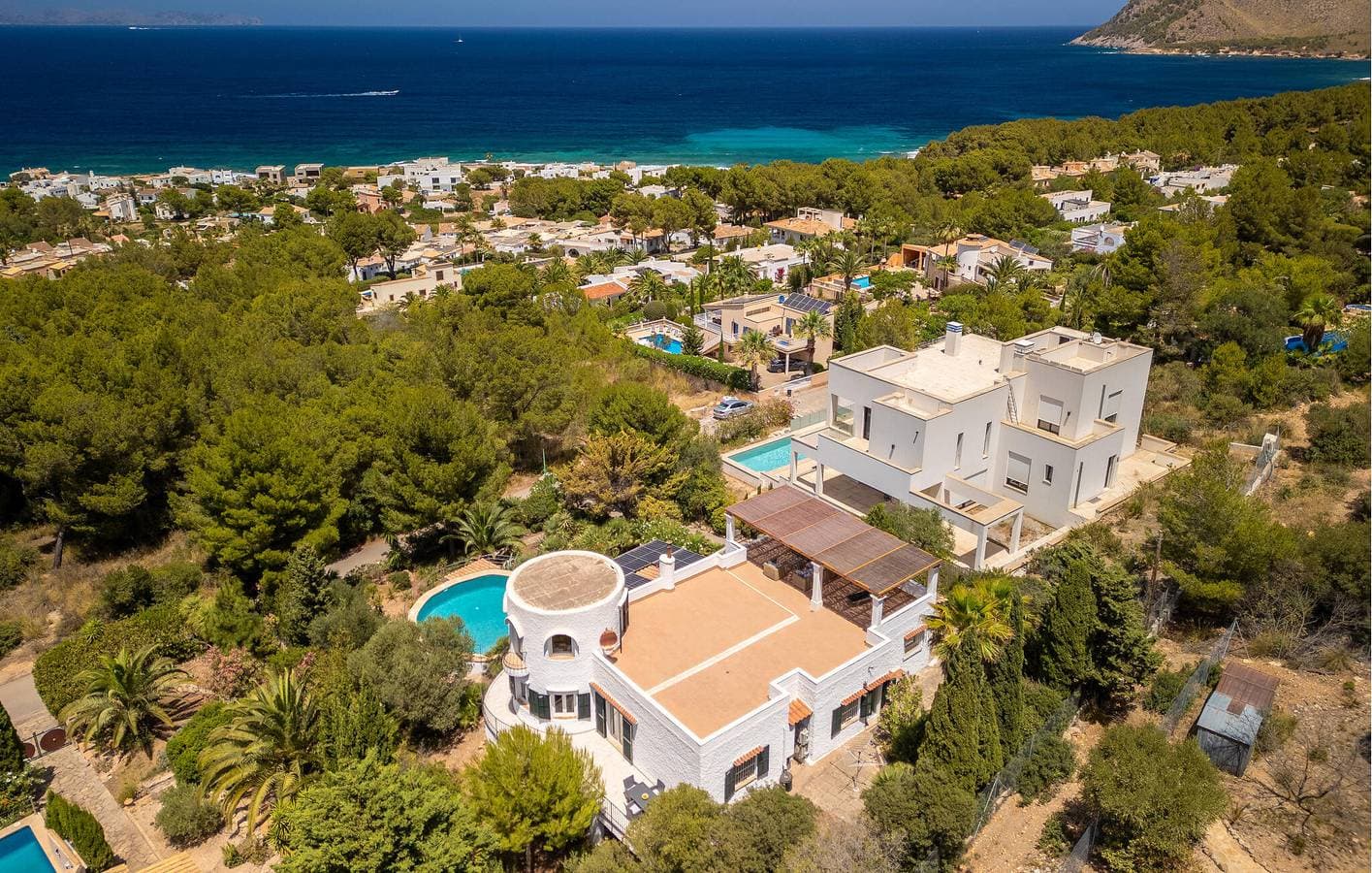 Rückzugsort mit Meerblick, Terrasse, Pool und Grill | 1,5 km zum Ca Los Camps Strand 1