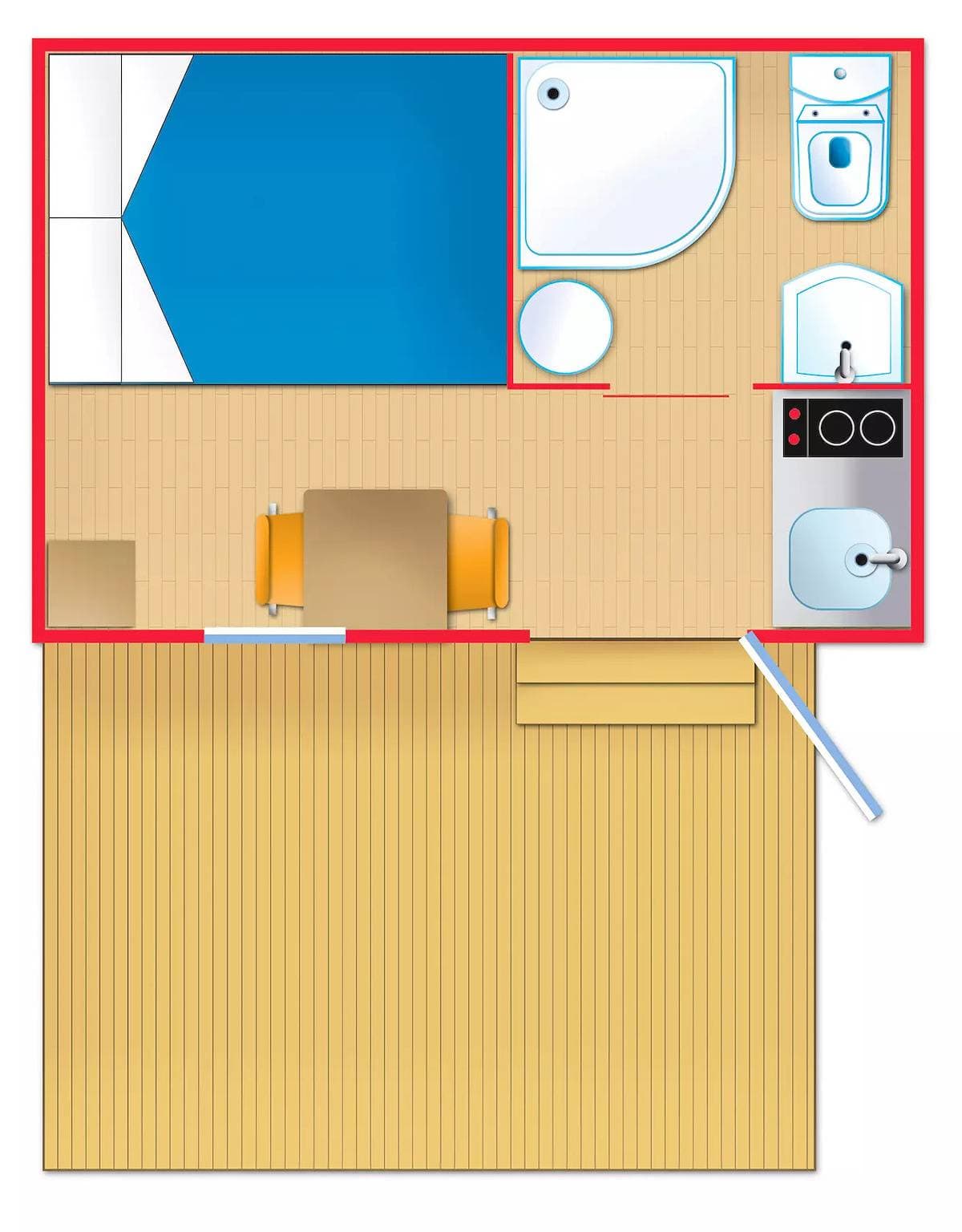 Foto 13 von 13: Mobil Home Pandora 2 Personen TV