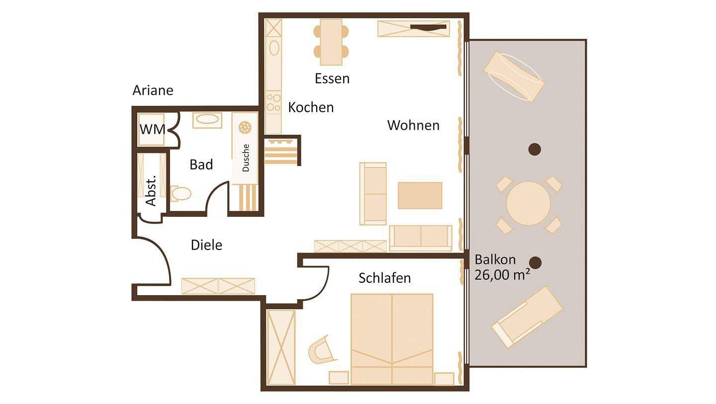 Foto 13 von 13: Villa Friede-Marie App. Ariane mit Balkon und traumhaftem Meerblick