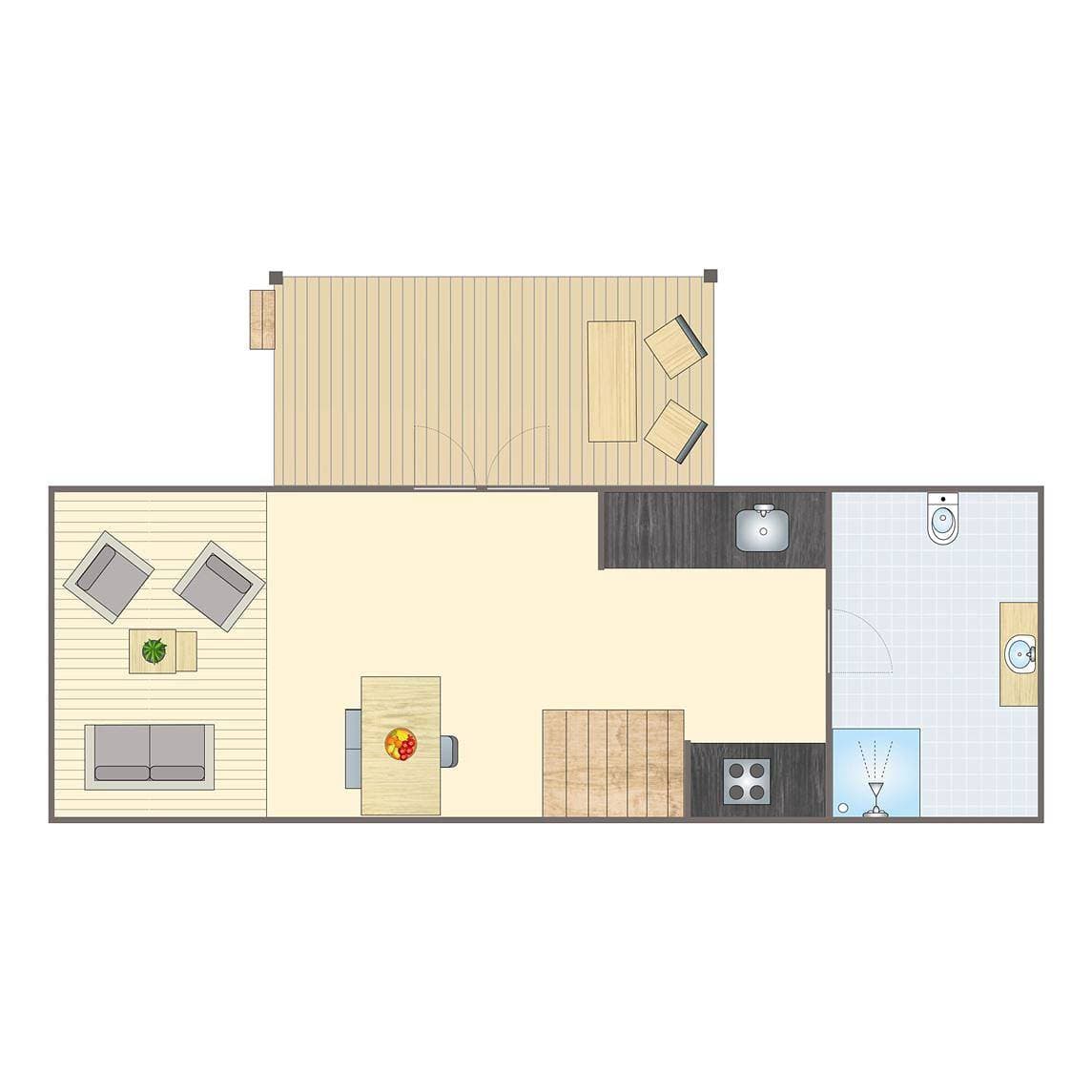 Foto 10 von 19: Bungalow für 2 Personen mit Sauna