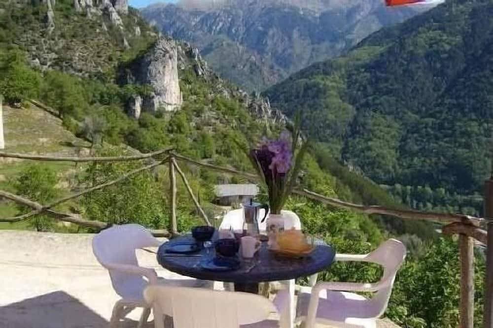Ferienhaus im Erdgeschoss mit tollem Blick auf die Gipfel von Mercantour. 1