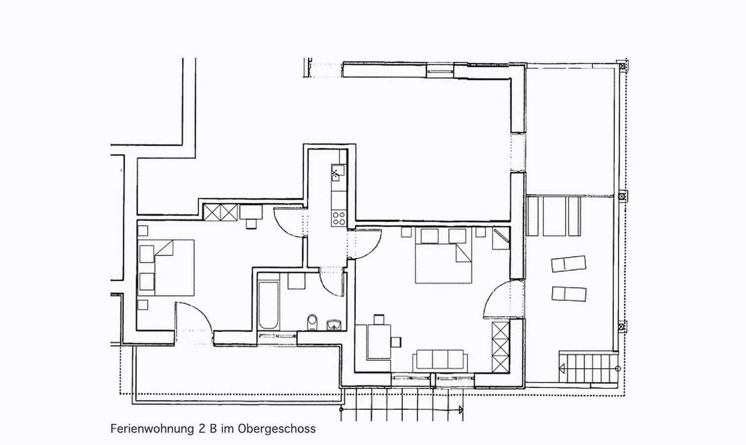 Foto 7 von 26: Ferienwohnung "Bergfrieden 2 B" mit Bergblick, Pool, WLAN, Terrasse & Garten