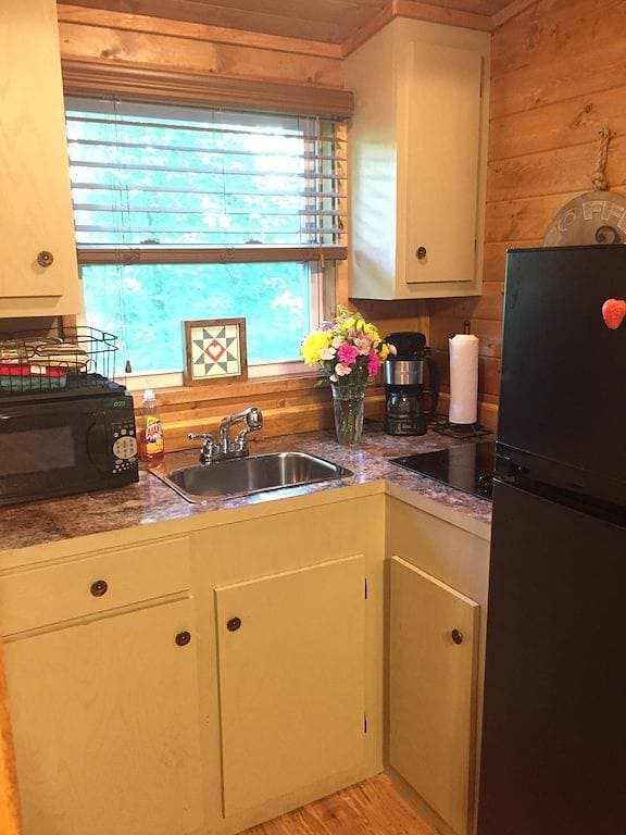 Foto 13 von 16: Charming Waterfront Cabin Auf dem Oconaluftee River nennen wir \"The Love Nest\".