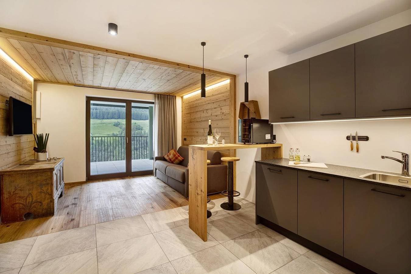 Foto 5 von 19: Ferienwohnung "Archehof Hochzirm Lodge Anna" mit Bergblick & Sauna