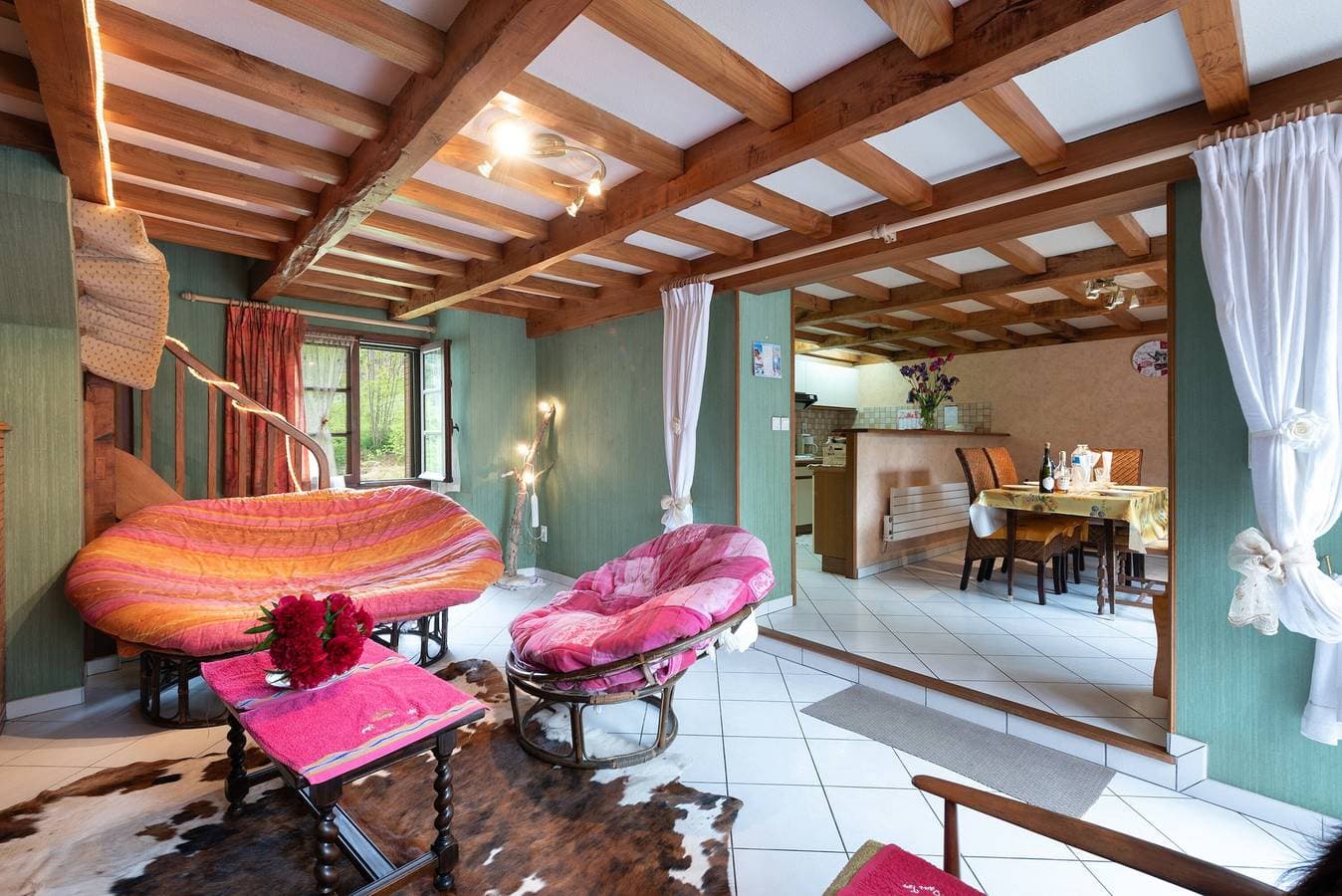 Foto 12 von 20: Ferienhaus 'Cottage Au Calme' mit Bergblick, privater Terrasse und privatem Garten