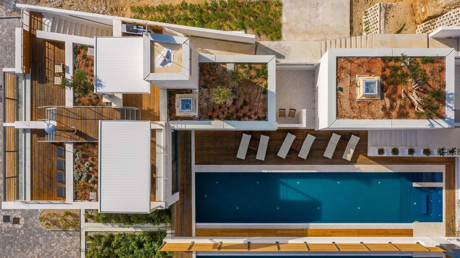 Foto 6 von 49: Hochwertig gestaltete Villa Maestral mit beheiztem Pool, Whirlpool, Wellness, Fitnessraum, Sauna, 3 Schlafzimmern und offenem Meerblick