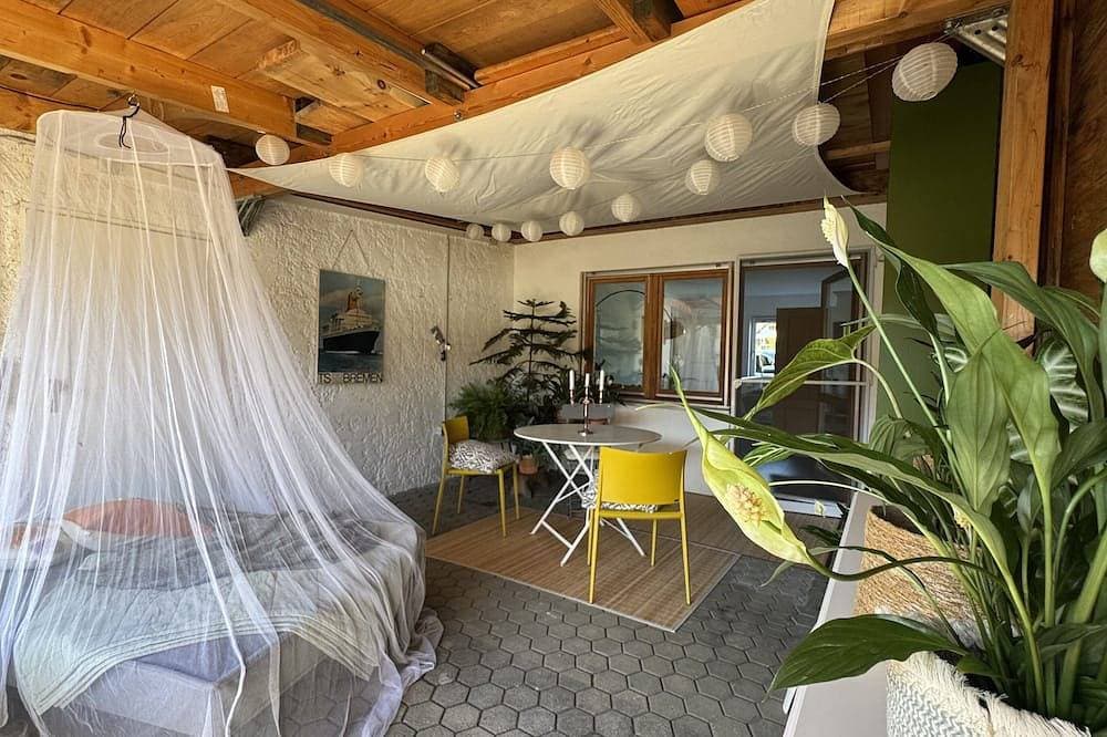 Foto 10 von 12: Apartment 'Klein Aber Fein' mit privater Terrasse, Gemeinschaftsgarten und WLAN
