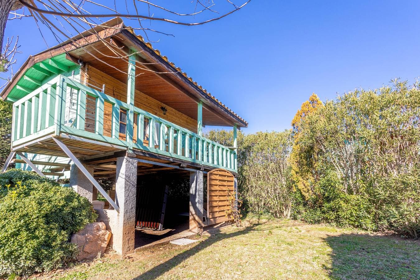 Joli Chalet en bois mésange bleu 1