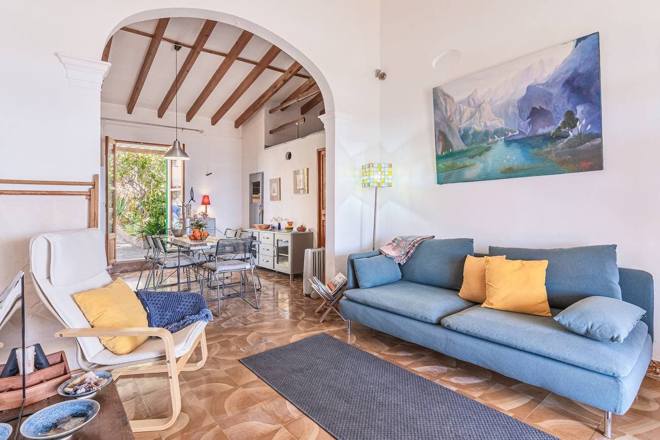Foto 10 von 25: Ferienhaus Miramar Sa Rapita mit Meer- und Bergblick, Garten und Terrasse; Parkplatz vorhanden