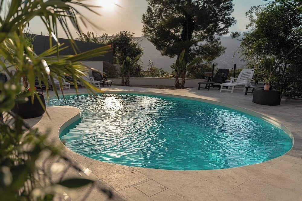 Villa Columbia: pool, hot tub and mountain views near Nice 1