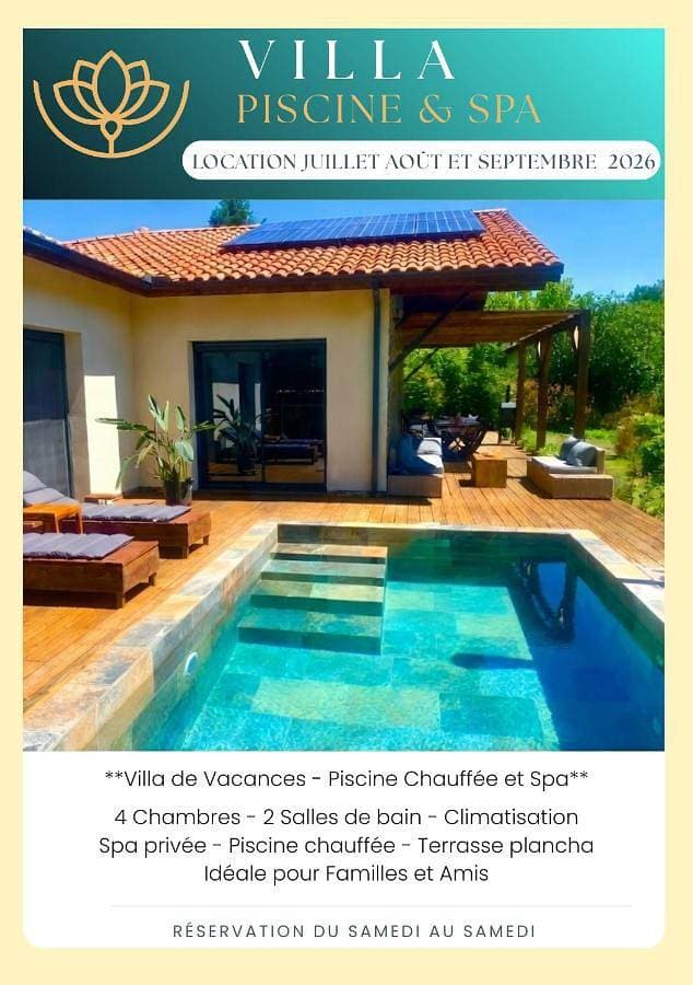 Villa Piscine Chauffée et Spa Idéale pour Famille et Amis 1