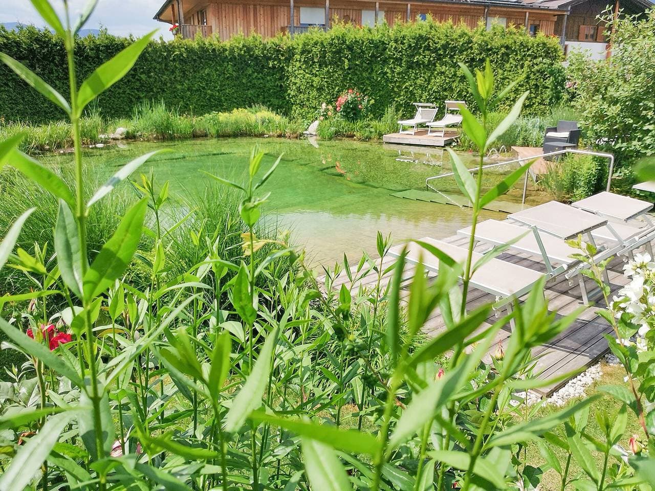Foto 11 von 21: Einzimmerappartement 'Linderhof Nido' mit Bergblick, Gemeinschaftspool und Wi-Fi