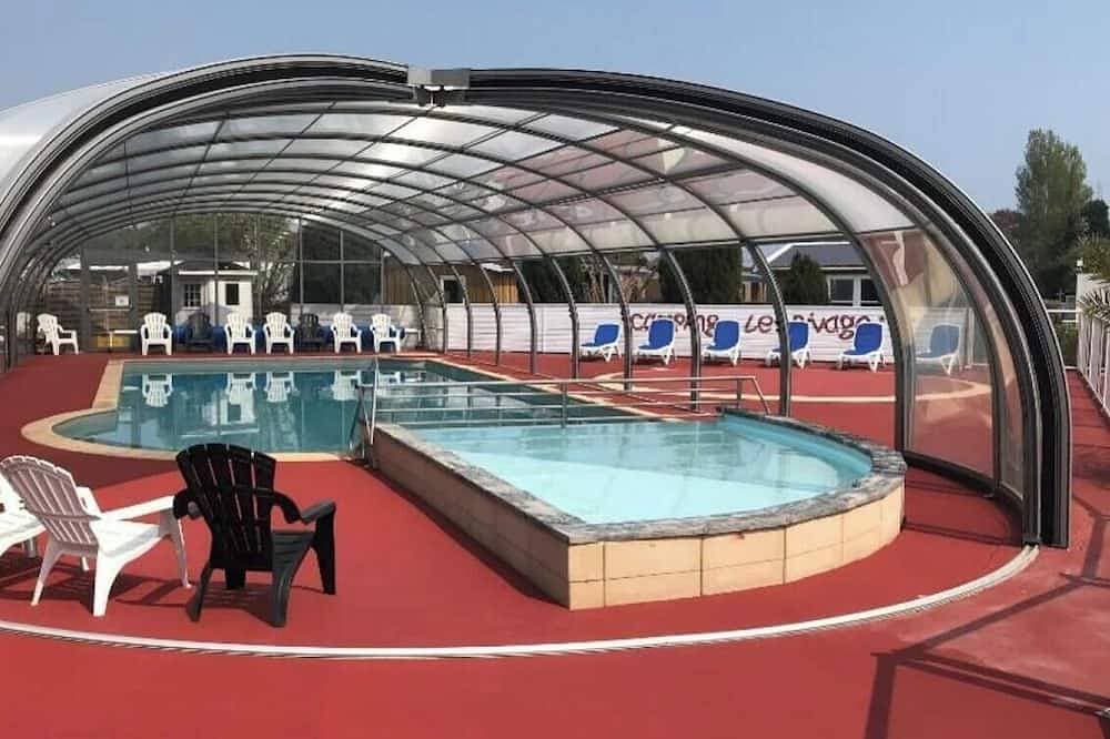 ZEcamping 4* familial 500m plage piscine couverte mobil-home 35m2 1