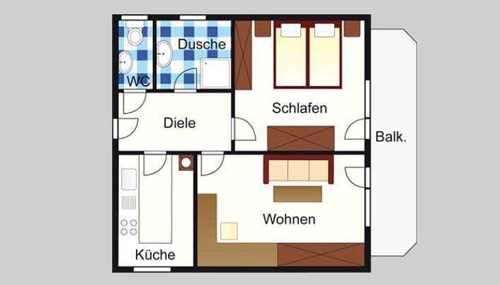 Foto 7 von 16: Appartement/Bad/Wc, 1 Schlafraum "Widderstein"
