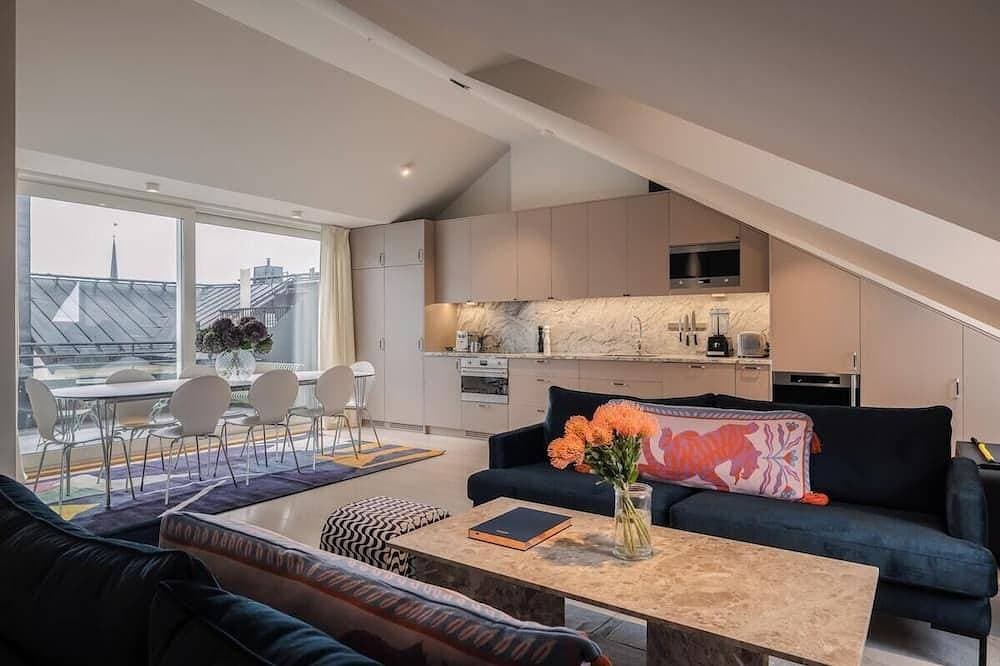 The Grand Residence is a luxurious four-bedroom suite in the heart of Stockholm 1