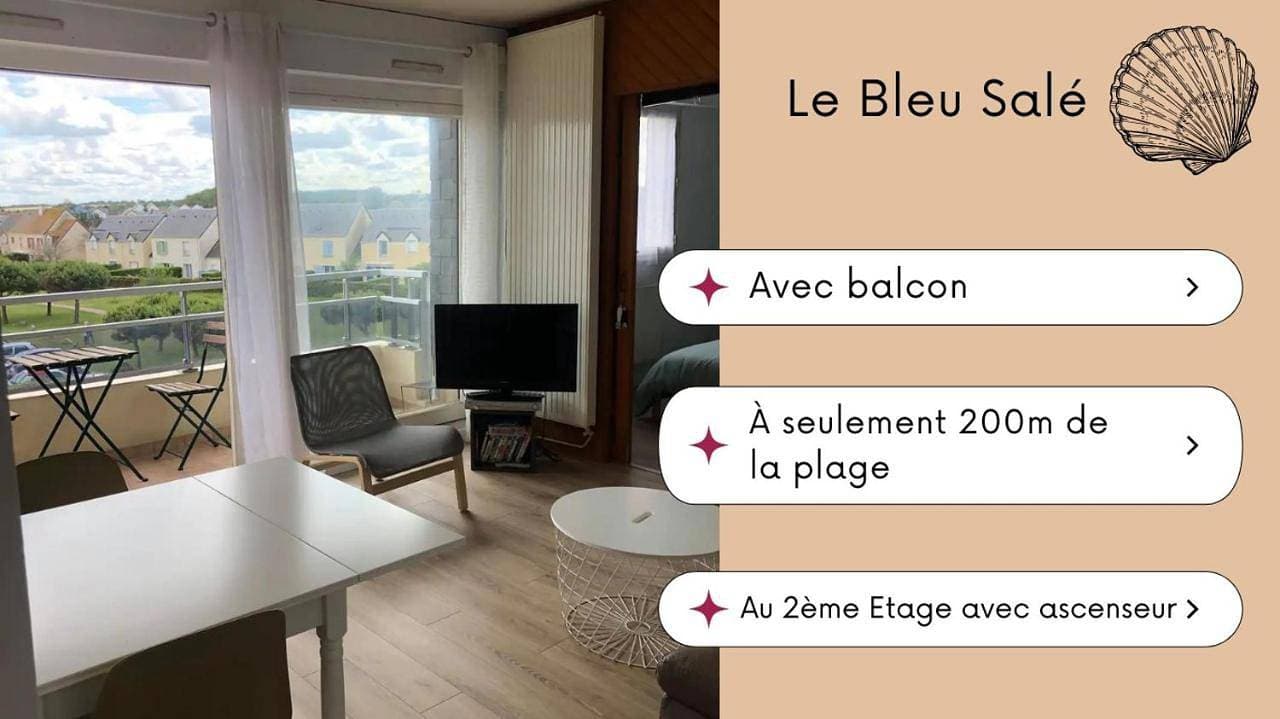 Bleu Salé - F2 Courseulles avec balcon 1