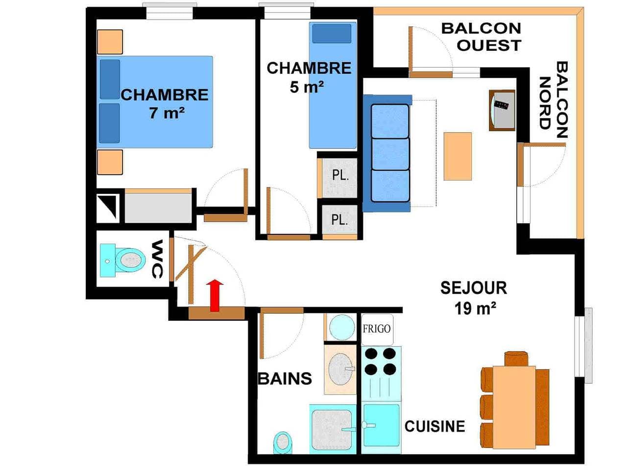 Foto 6 von 16: Geräumige Wohnung für 6 Personen in Aussois mit Balkon
