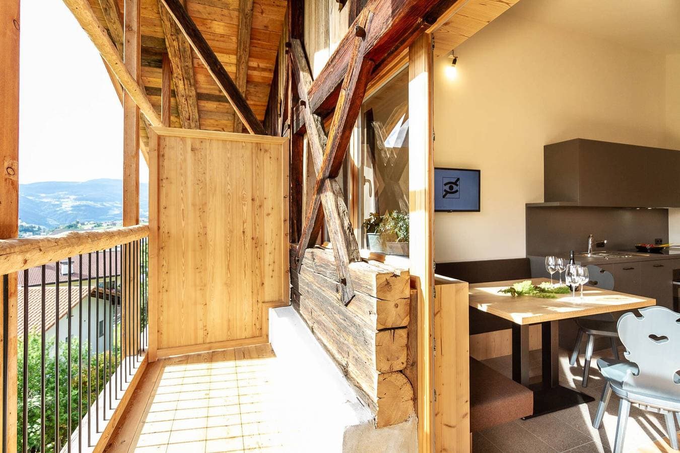 Foto 12 von 13: Ferienwohnung "Daimlhof Ferienwohnung Lärchenzweig" mit Bergblick, Garten, Balkon und WLAN