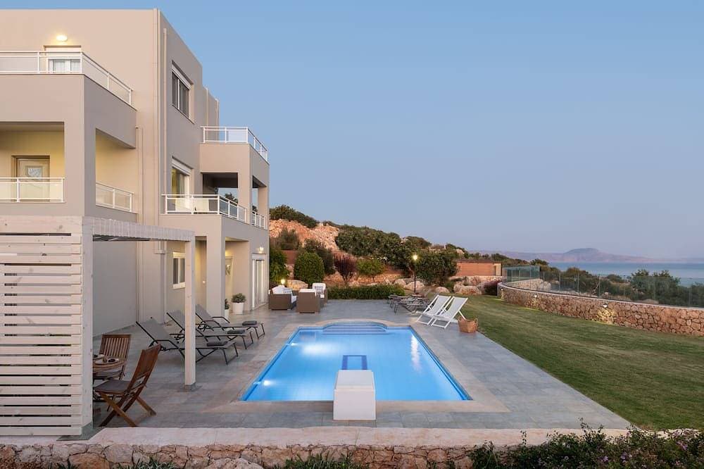 Villa Anemolia! Mit privatem Pool & Garten! Einzigartiger Meerblick! 1 km zum Strand! 1