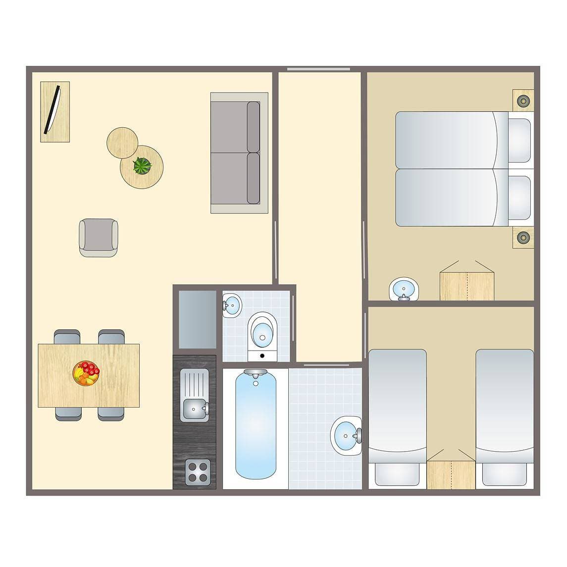 Foto 11 von 27: Bungalow für 4 Personen mit Balkon/Terrasse