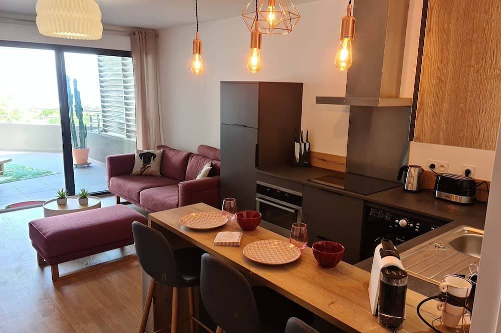 Foto 9 von 12: Prächtiges T2 Parahotelier mit 23m2 südlich ausgerichteter Terrasse und Meerblick