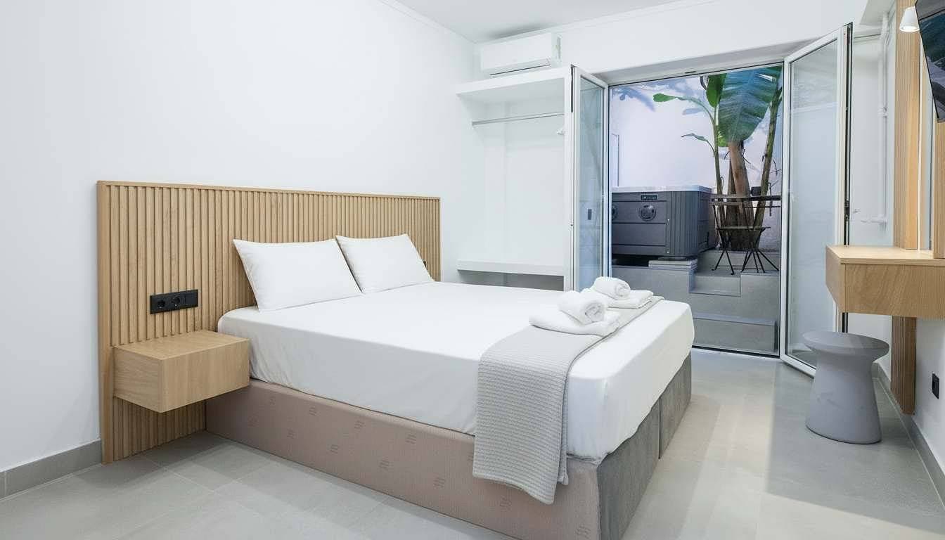 Foto 11 von 26: Salomi Suite with outdoor Jacuzzi