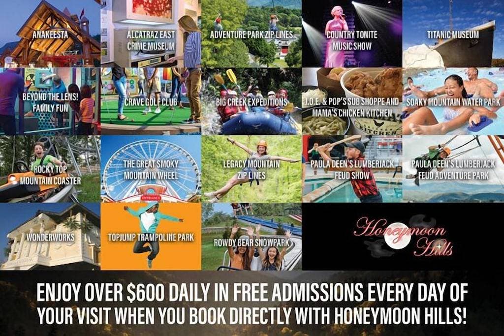 Foto 10 von 17: Über $ 700 in Gratis-Tickets, Abgeschiedene Hütte, Whirlpool, Herz-Jacuzzi, Internet, Gatlinburg, Pigeon Fg