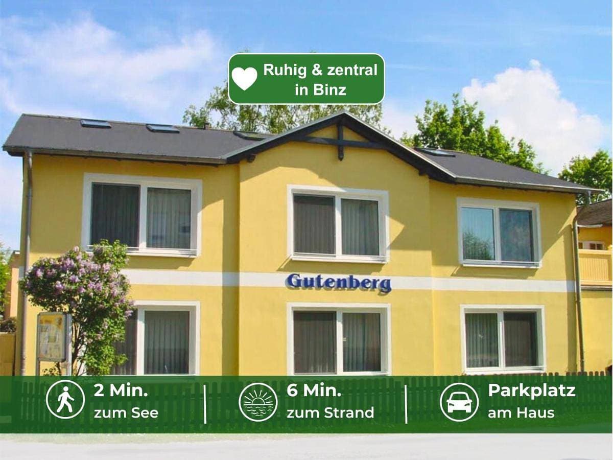 Appartementhaus Gutenberg - Ruhig & zentral in Binz - Parkplatz kostenlos - 6 Min zum Ostseestrand 1