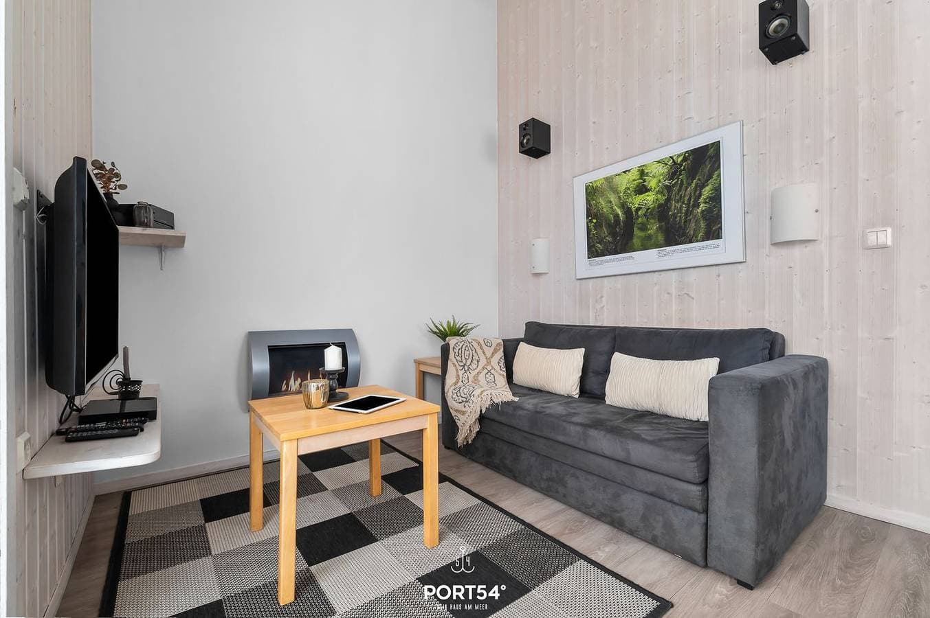 Foto 11 von 27: Panoramablick 11 - skandinavisch, gemütliches Ferienhaus mit Sauna