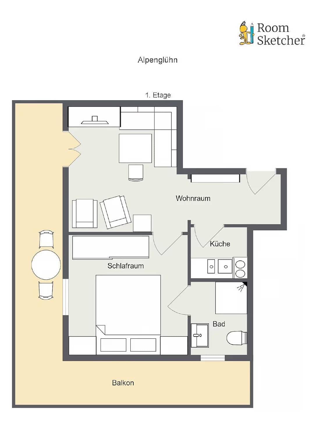 Foto 7 von 13: Gästehaus Christophorus - Ferienwohnung "Alpenglühn" mit Bergblick, Gemeinschaftsgarten und WLAN