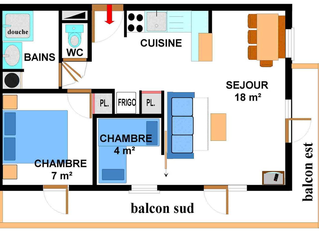 Foto 6 von 15: Geräumige Wohnung für 6 in Aussois mit Balkon und WLAN