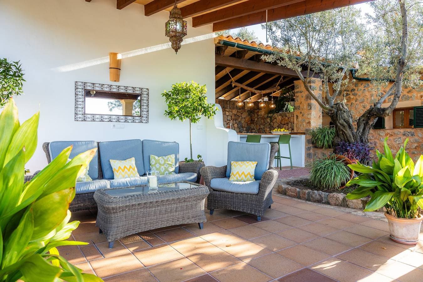 Foto 9 von 33: Traumhafte Finca Rural Es Pujol mit Meerblick, Pool, Terrasse, Klimaanlage und WLAN