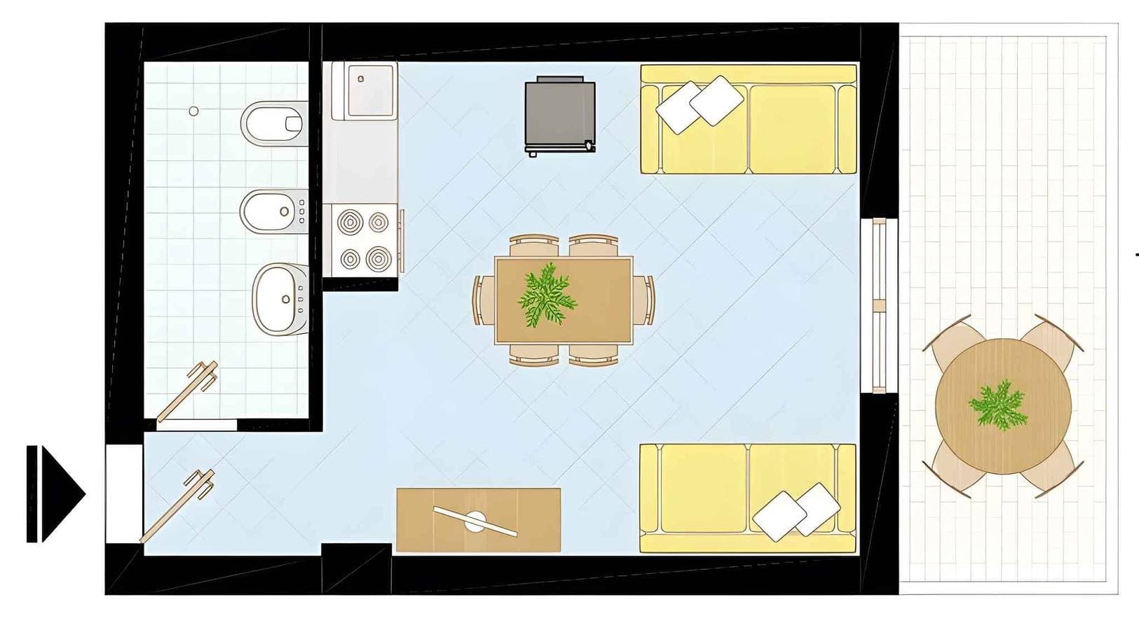 Foto 11 von 21: Studio mit Klimaanlage und Balkon