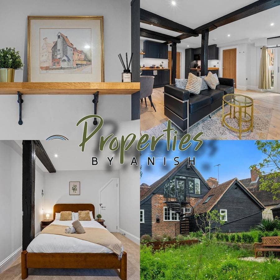 Modern & Historic Mill Flat with Stream Views 1