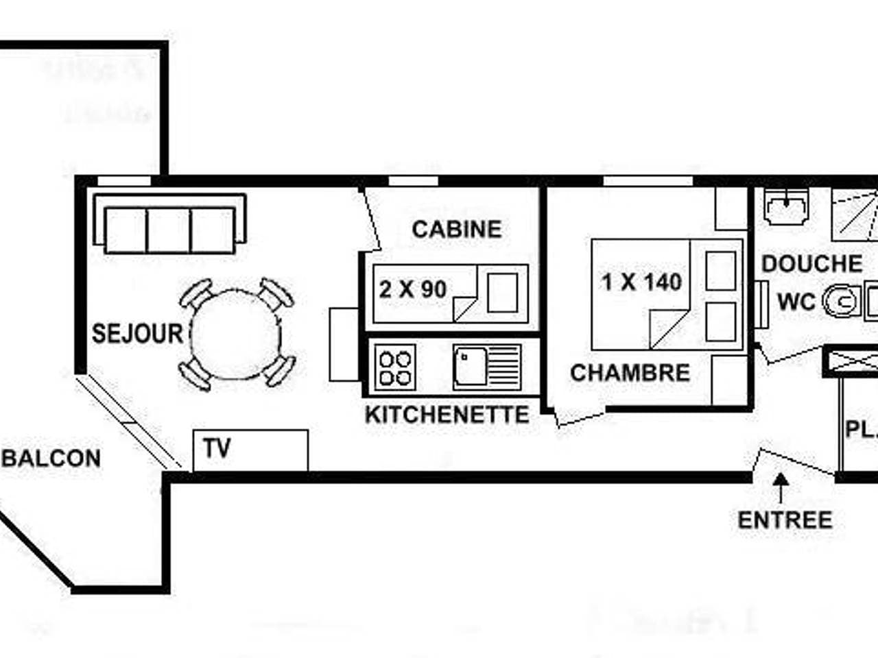 Foto 3 von 14: 2-Zimmer-Wohnung Les Saisies, 4 Personen