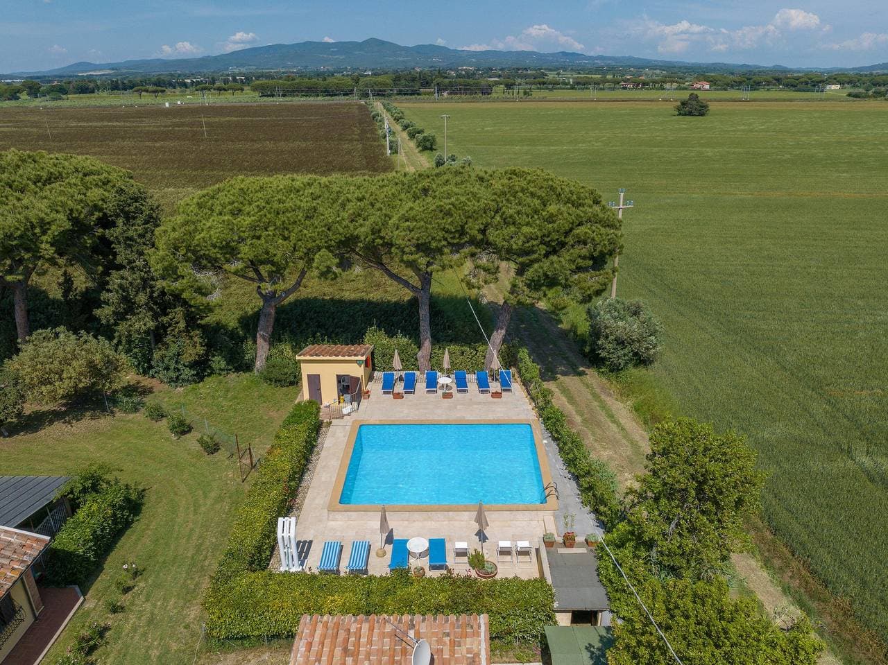 Foto 3 von 29: Podere Nuti – 1 La Regola: Überdachte Terrasse, Pool & Garten, privater Parkplatz